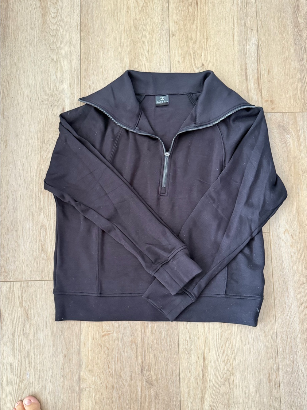 Women Black Half-Zip Funnel Neck Sweater